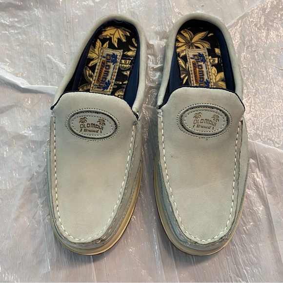 Old Maui brand blue leather slip on mules SZ 6.5 M - Picture 16 of 16